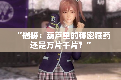 “揭秘：葫蘆里的秘密藏藥還是萬片千片？”