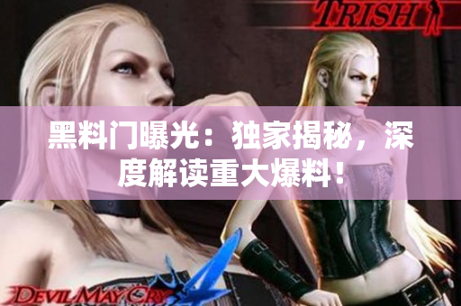 黑料門曝光：獨(dú)家揭秘，深度解讀重大爆料！
