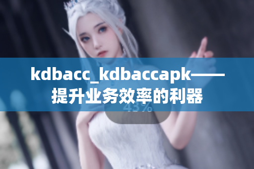 kdbacc_kdbaccapk——提升業(yè)務(wù)效率的利器