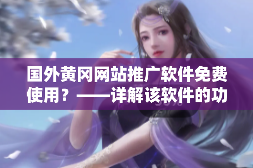 國外黃岡網(wǎng)站推廣軟件免費使用？——詳解該軟件的功能和獲取方式