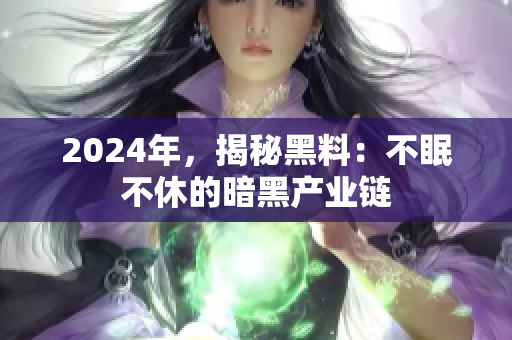 2024年，揭秘黑料：不眠不休的暗黑產(chǎn)業(yè)鏈