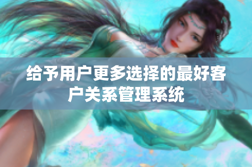給予用戶更多選擇的最好客戶關系管理系統(tǒng)