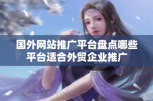 國外網(wǎng)站推廣平臺盤點(diǎn)哪些平臺適合外貿(mào)企業(yè)推廣