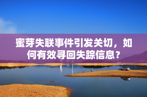 蜜芽失聯(lián)事件引發(fā)關(guān)切，如何有效尋回失蹤信息？